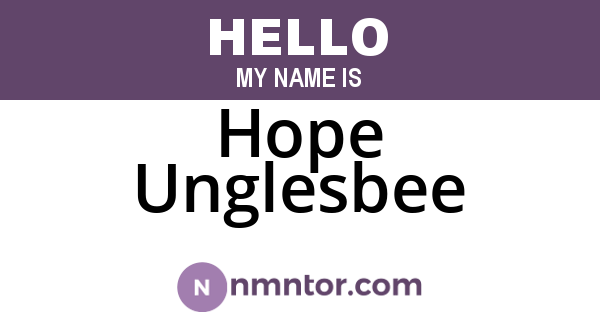 Hope Unglesbee