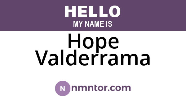 Hope Valderrama