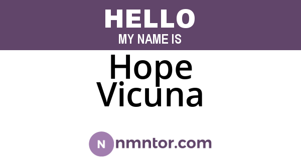 Hope Vicuna