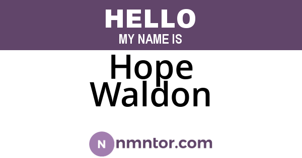 Hope Waldon