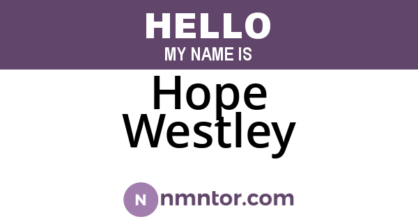 Hope Westley