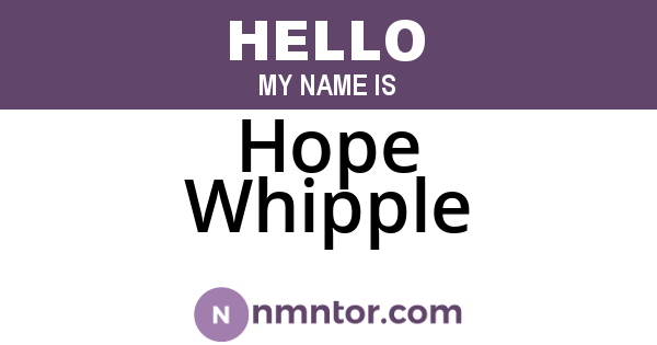 Hope Whipple
