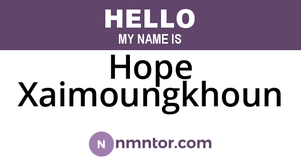 Hope Xaimoungkhoun