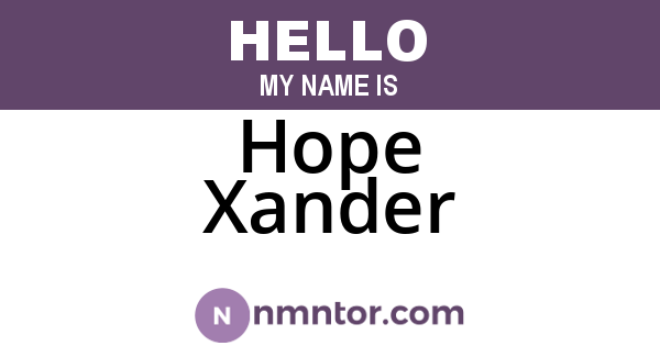 Hope Xander