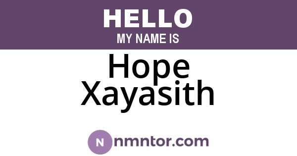 Hope Xayasith