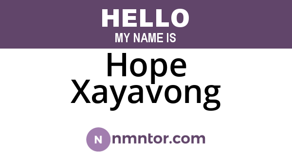 Hope Xayavong