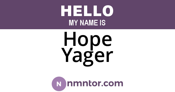 Hope Yager