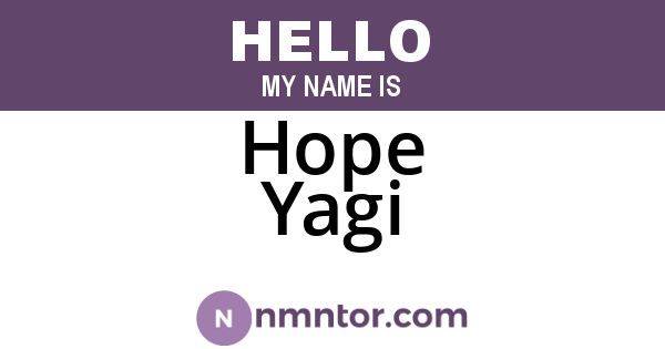 Hope Yagi