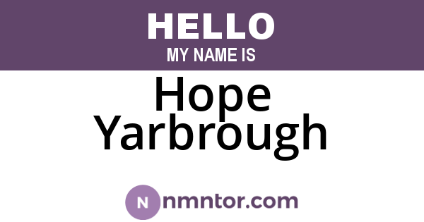 Hope Yarbrough