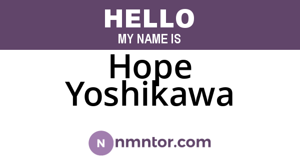 Hope Yoshikawa
