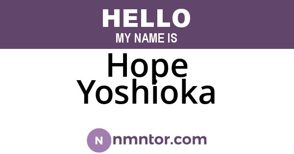 Hope Yoshioka
