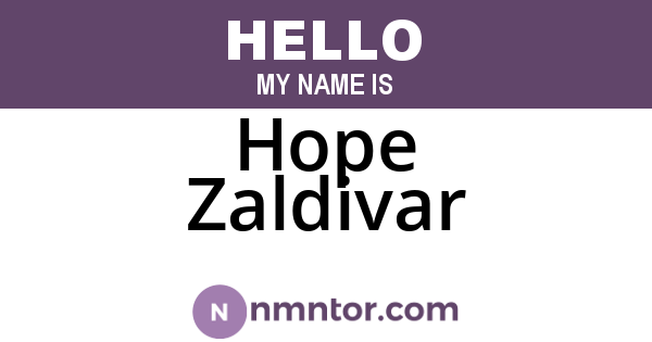 Hope Zaldivar