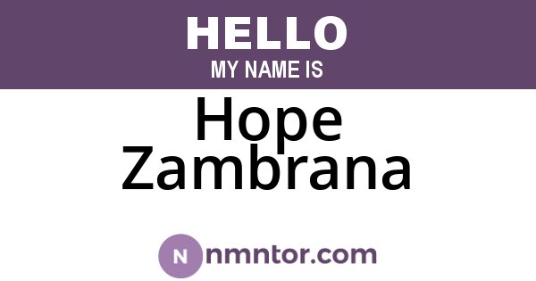 Hope Zambrana