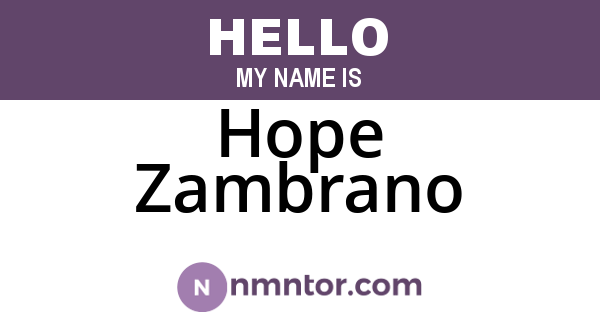 Hope Zambrano