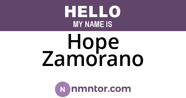 Hope Zamorano