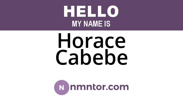 Horace Cabebe