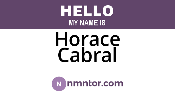 Horace Cabral