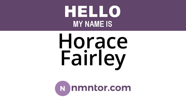 Horace Fairley