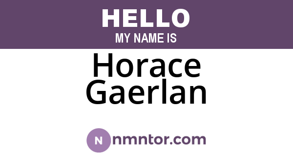Horace Gaerlan
