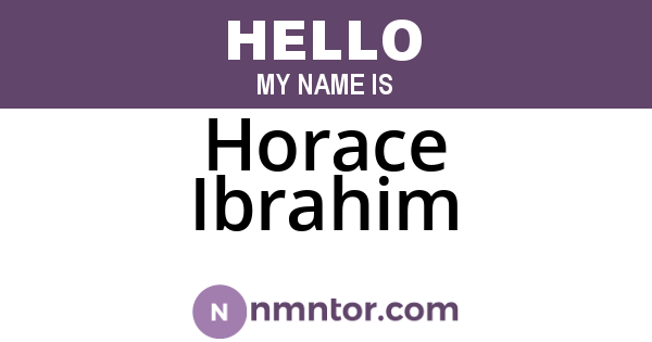 Horace Ibrahim