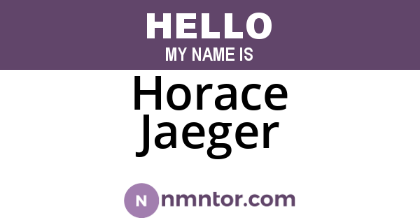 Horace Jaeger