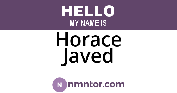 Horace Javed