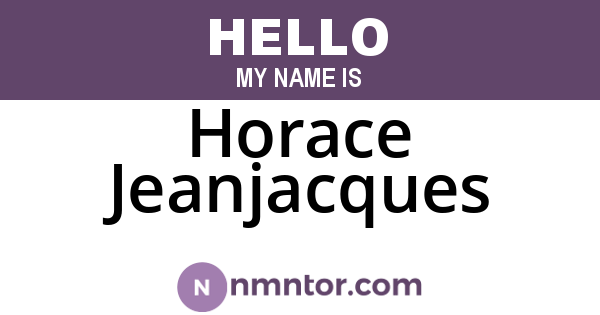 Horace Jeanjacques