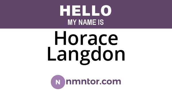 Horace Langdon