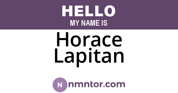 Horace Lapitan
