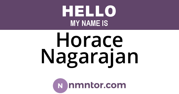 Horace Nagarajan