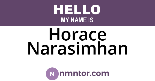 Horace Narasimhan
