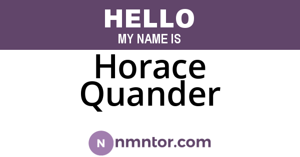 Horace Quander
