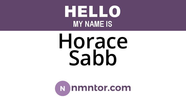 Horace Sabb