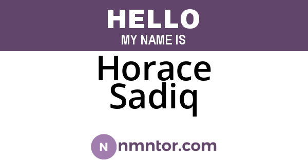 Horace Sadiq