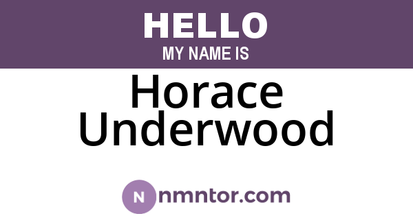 Horace Underwood
