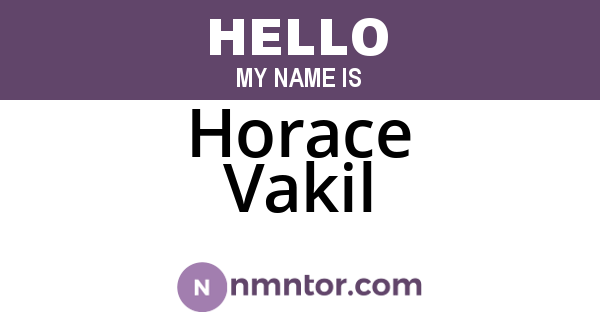 Horace Vakil