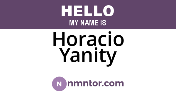 Horacio Yanity