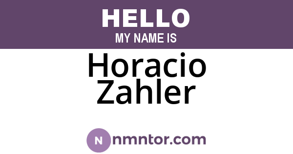 Horacio Zahler