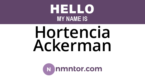 Hortencia Ackerman