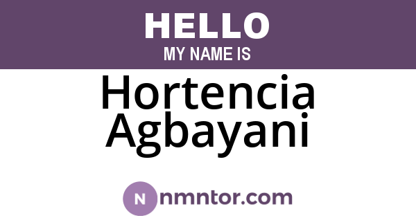 Hortencia Agbayani
