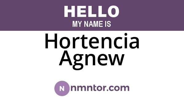 Hortencia Agnew