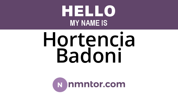 Hortencia Badoni