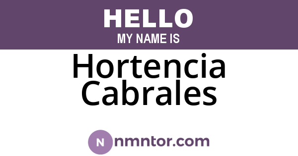 Hortencia Cabrales