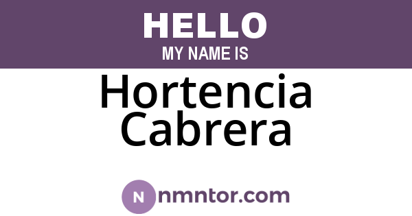 Hortencia Cabrera