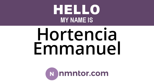Hortencia Emmanuel
