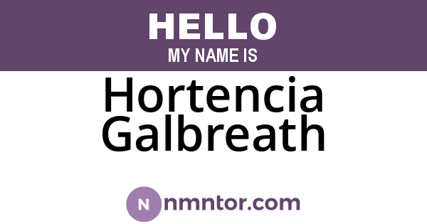 Hortencia Galbreath