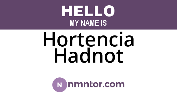 Hortencia Hadnot