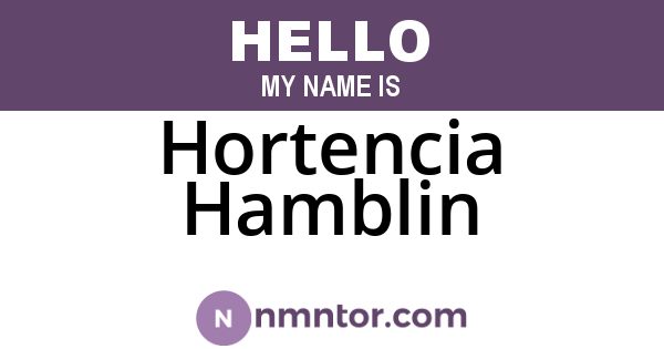 Hortencia Hamblin