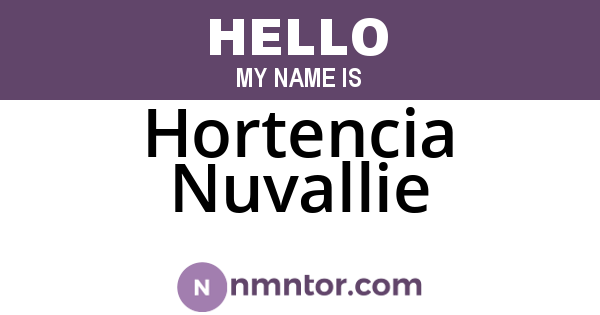 Hortencia Nuvallie