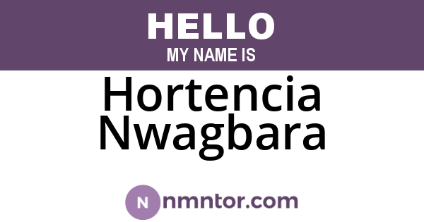 Hortencia Nwagbara